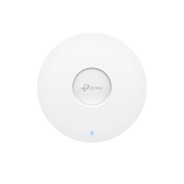 TP-Link EAP650 slim round white access point seen from below