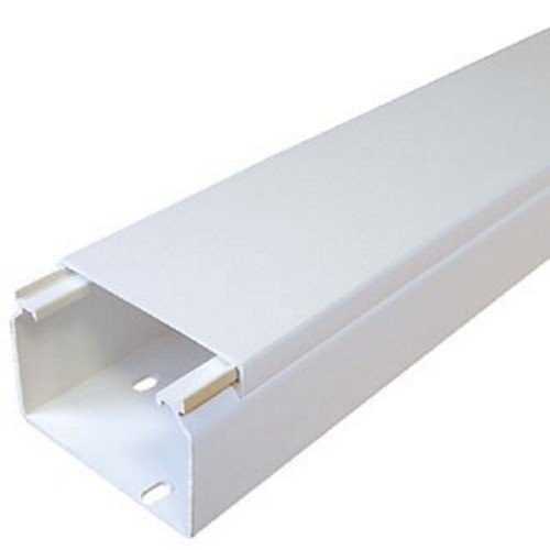 Gewiss pure white cable trunking of 40 by 60 mm supplied as twelve two-metre bars