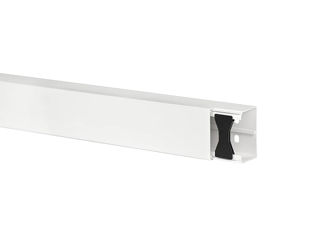 KOMIB pure white cable trunking of 60 by 40 mm supplied as five two-metre lengths