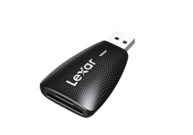 Lexar Multi-Card 2-in-1 card reader with an SD slot and a microSD slot in a compact body