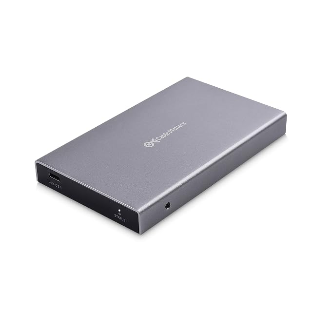 Cable Matters aluminium 2.5-inch SSD enclosure with a USB-C socket