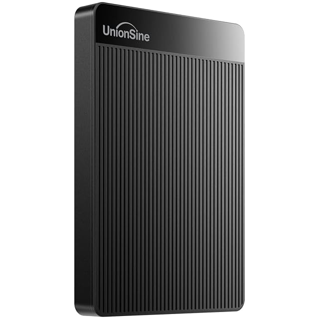 UnionSine HD2510 slim 2.5-inch portable external hard drive with a USB cable