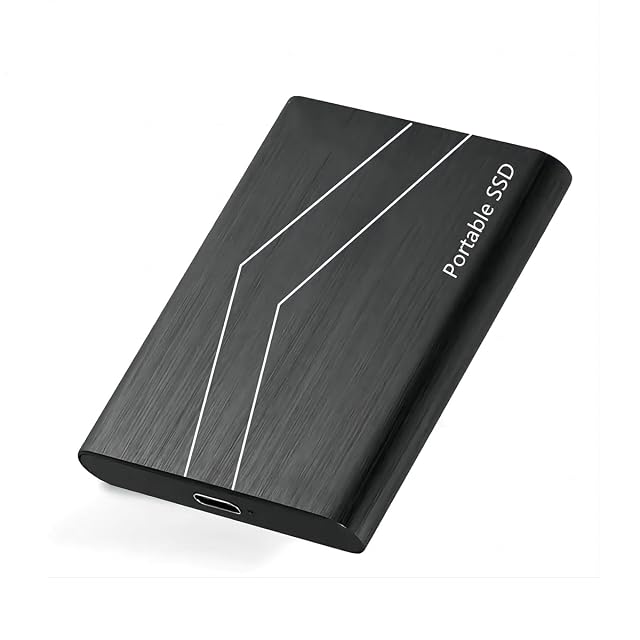 XLOAZKH 2 TB portable 2.5-inch external hard drive in a black metal case