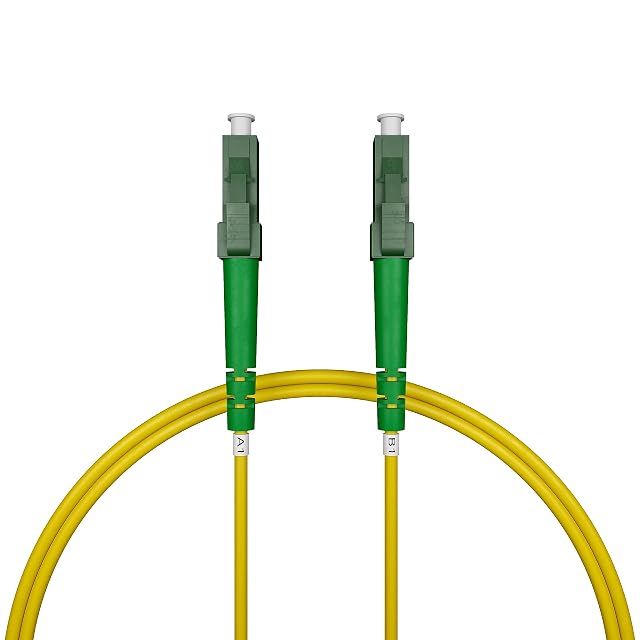 nexinex yellow simplex fibre patch cable with green LC/APC connectors