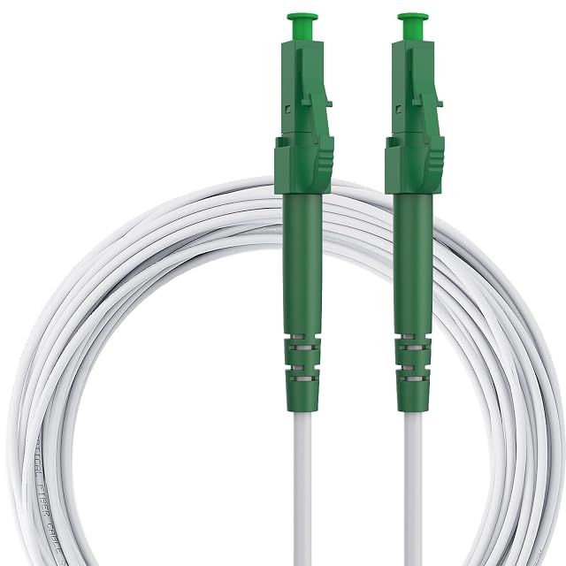 Speedoptic yellow simplex fibre patch cable with green LC/APC connectors