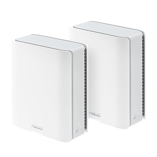 ASUS ZenWiFi BT8 pair of tall white Wi-Fi 7 mesh units