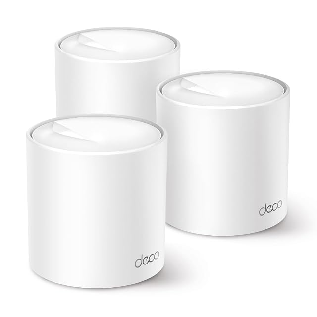 TP-Link Deco X50 set of three white cylindrical mesh units