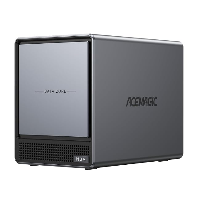 ACEMAGIC N3A four-bay NAS enclosure with two M.2 slots and no drives fitted