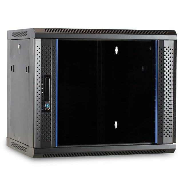 DSIT black 19-inch nine-unit wall network cabinet with a glass door