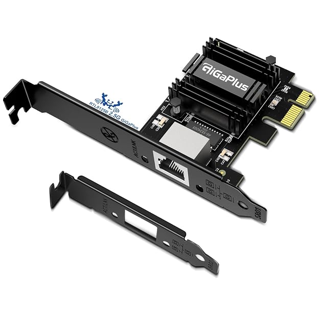 GigaPlus 2.5G PCIe network interface card with one RJ45 socket and a low-profile bracket