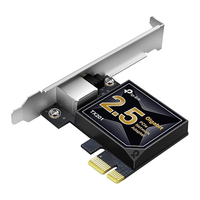 TP-Link TX201 PCIe network card with a single RJ45 socket and a full-height bracket