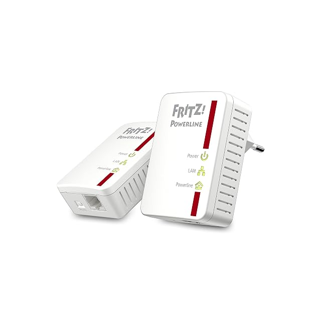 FRITZ!Powerline 510E set, two plug-in powerline adapters with Fast Ethernet sockets