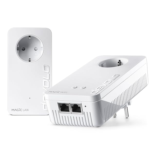 devolo Magic 2 WiFi next starter kit with two wireless powerline adapters and a wired adapter