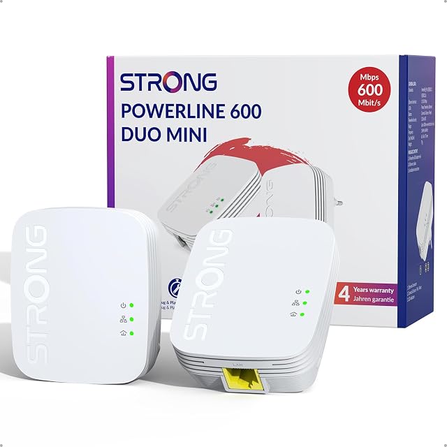 STRONG PL600M powerline adapter set, two plug-in units with RJ45 sockets