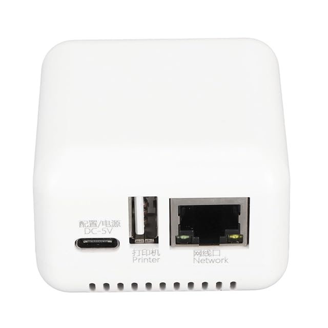 SatcOp compact wireless print server with a USB socket and a network cable interface
