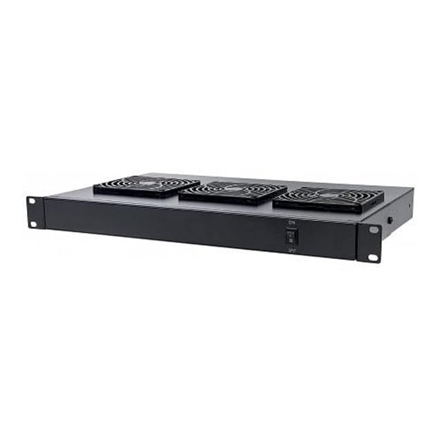 Intellinet black 19-inch 1U cooling unit with two fans mounted on rack rails