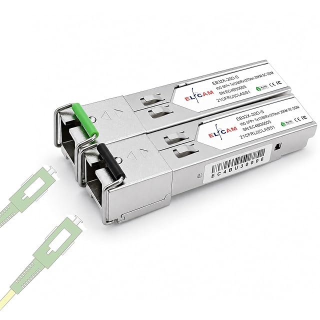 Elfcam pair of bidirectional 10G SFP+ transceivers with single SC optical ports