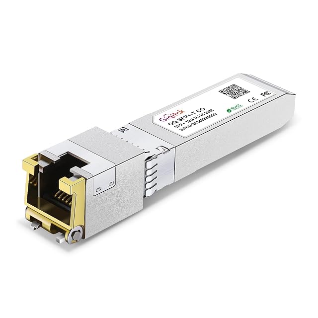GIQITCK 10GBASE-T copper SFP+ transceiver with an RJ45 socket