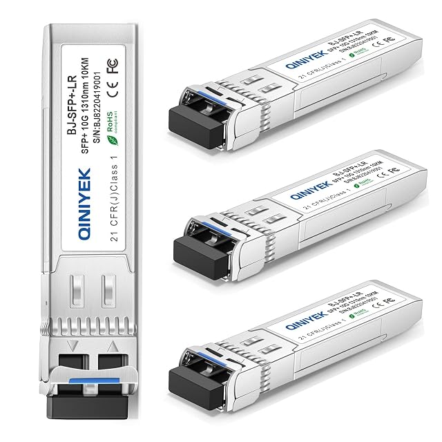 QINIYEK 10GBASE-LR single-mode SFP+ transceiver with a duplex LC optical port