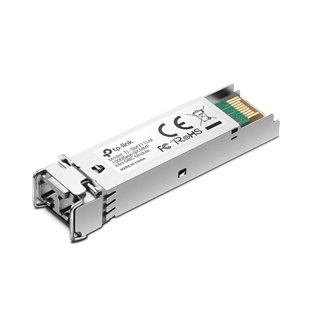 TP-Link TL-SM311LM multimode gigabit SFP module with an LC optical port