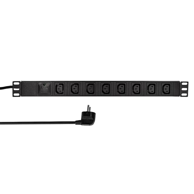 LogiLink PDU8A01 black 19-inch rack power strip with IEC C13 outlets