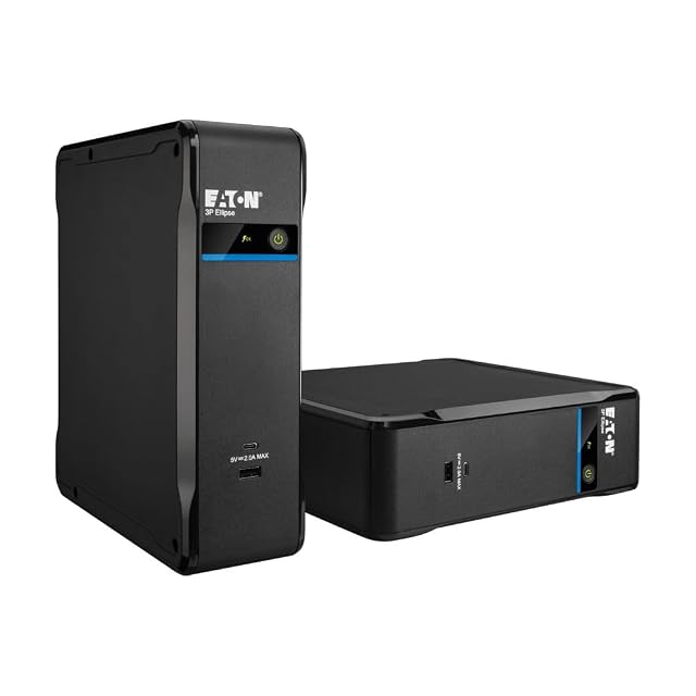Eaton 3P700UD standby uninterruptible power supply in black with Schuko sockets