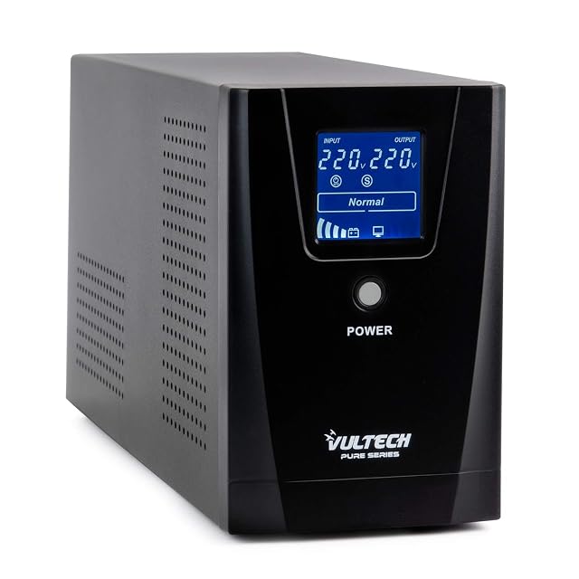 Vultech UPS1500VA-PURE line-interactive tower uninterruptible power supply in black