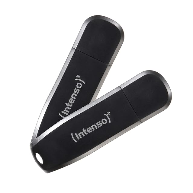 Two Intenso Speed Line black 128 GB flash drives supplied as a pair