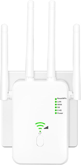 Bfhdbdt white dual-band wireless repeater with four external antennas