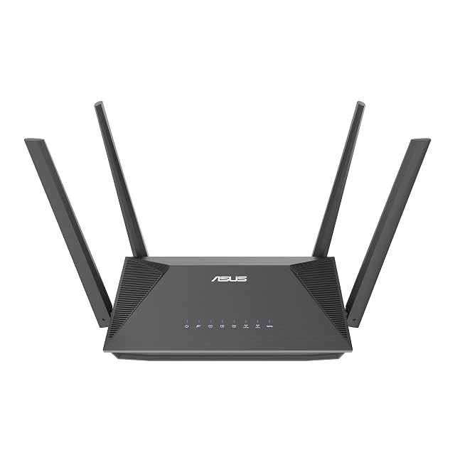 ASUS RT-AX52 Pro black router with four external antennas