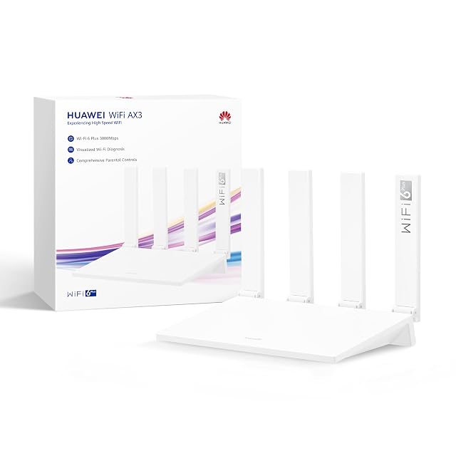 HUAWEI WiFi AX3 New white router with four external antennas raised